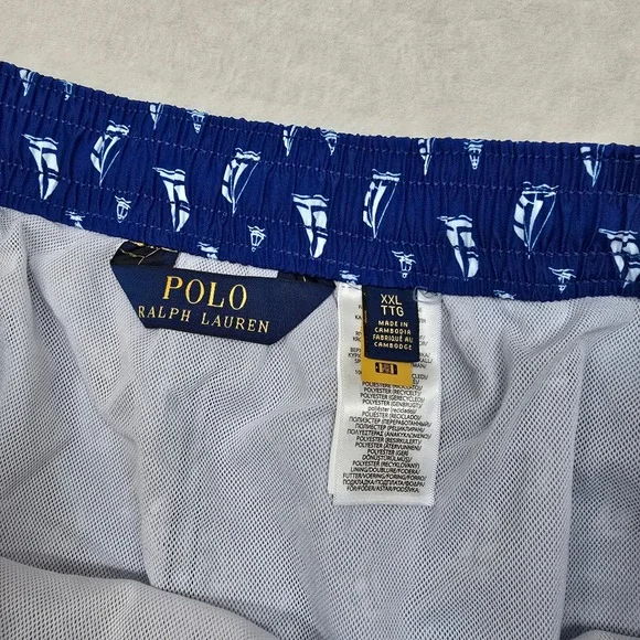 Polo Ralph Lauren‎ Nautical Swim Trunks Mens 2XL Blue Blackwatch Sail NEW